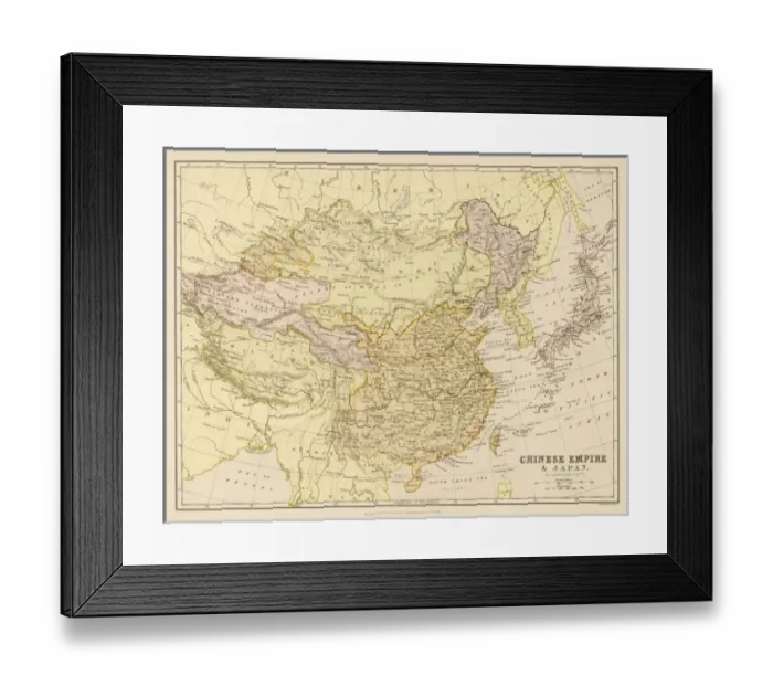 Framed Print : Map / Asia / China / Japan Framed Print : Map / Asia / China / Japan