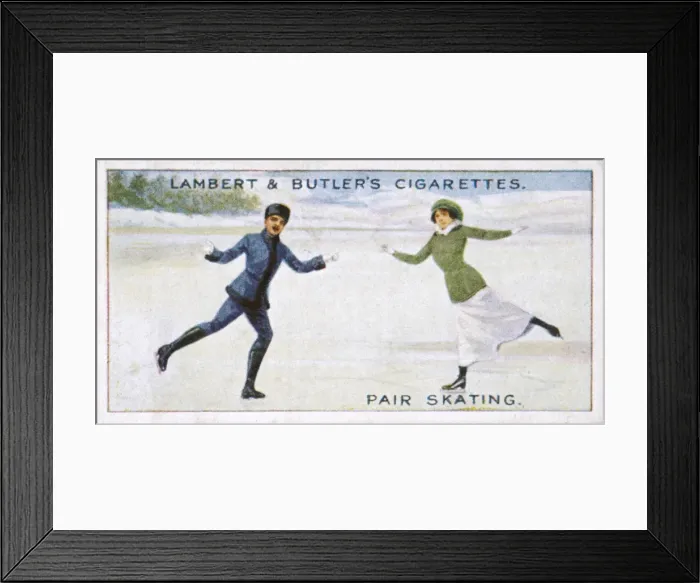 Framed Print : Pair Ice-Skating 1914 Framed Print : Pair Ice-Skating 1914