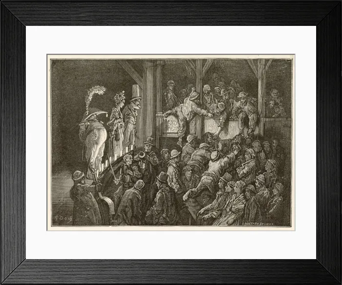 Framed Print : PENNY GAFF / DORE / 1870 Framed Print : PENNY GAFF / DORE / 1870
