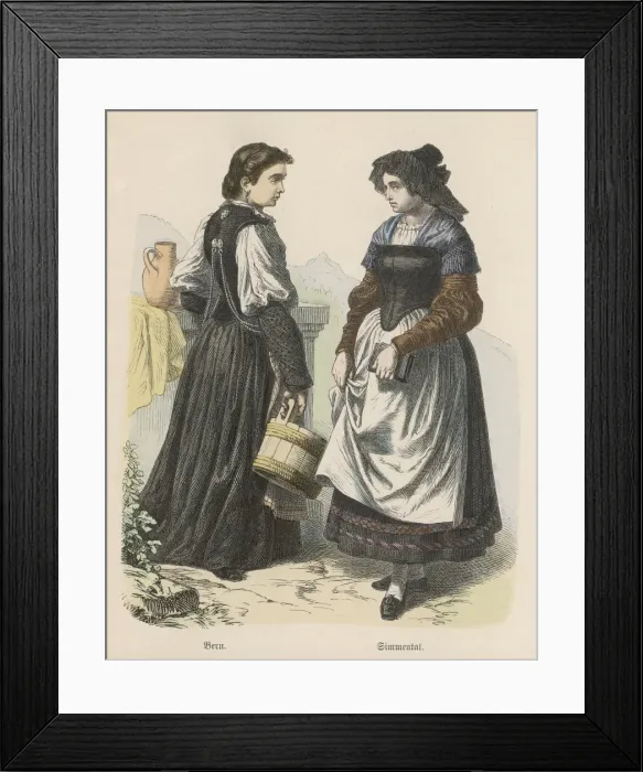 Framed Print : Racial / Swiss Women C1880 Framed Print : Racial / Swiss Women C1880