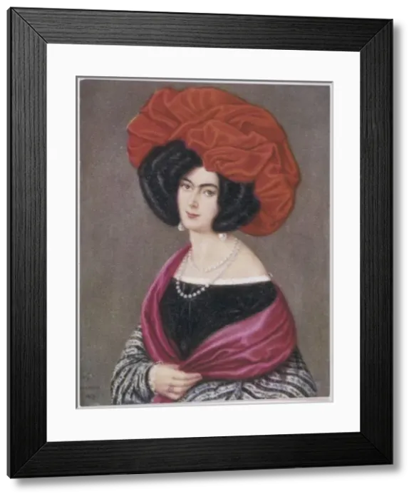 Framed Print : Exotic Lady 1830S Framed Print : Exotic Lady 1830S