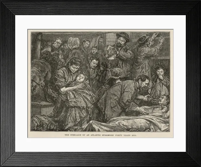 Framed Print : Steerage Pasengers / 1850 Framed Print : Steerage Pasengers / 1850