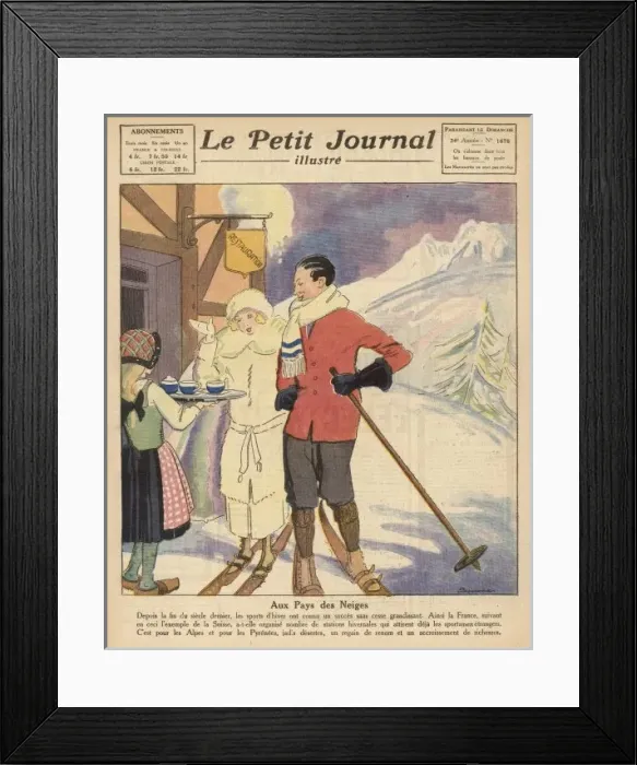 Framed Print : French Skiers Refreshed Framed Print : French Skiers Refreshed