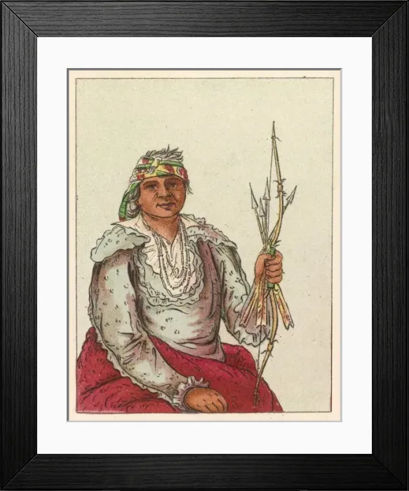 Framed Print : Racial / Delaware Man 1830 Framed Print : Racial / Delaware Man 1830