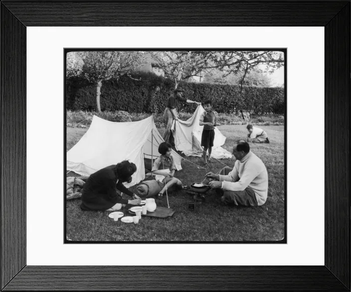 Framed Print : Family Camping Holiday Framed Print : Family Camping Holiday