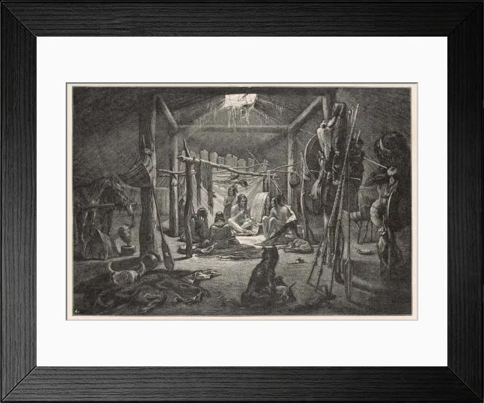 Framed Print : Racial / Mandan Tent 1843 Framed Print : Racial / Mandan Tent 1843