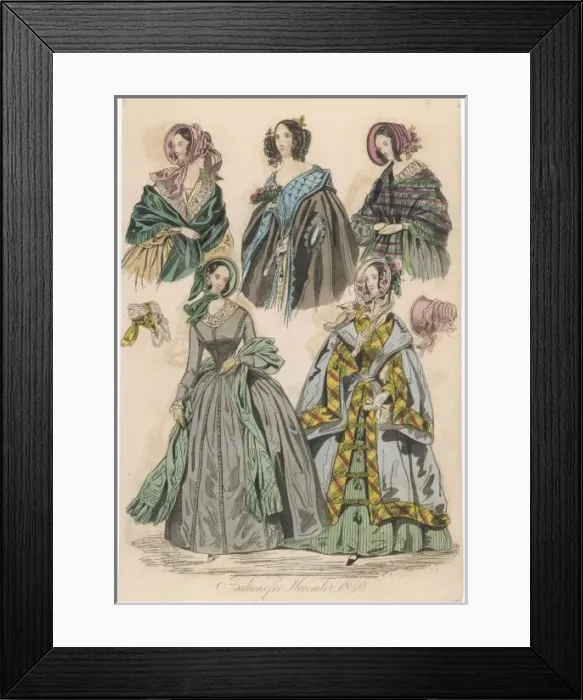 Framed Print : Fashions for Nov 1840 Framed Print : Fashions for Nov 1840
