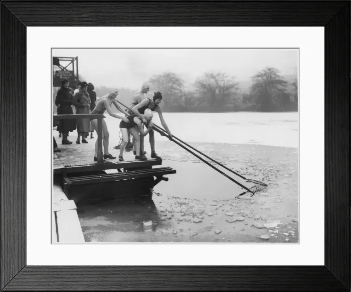 Framed Print : Swimming in Icy Water Framed Print : Swimming in Icy Water