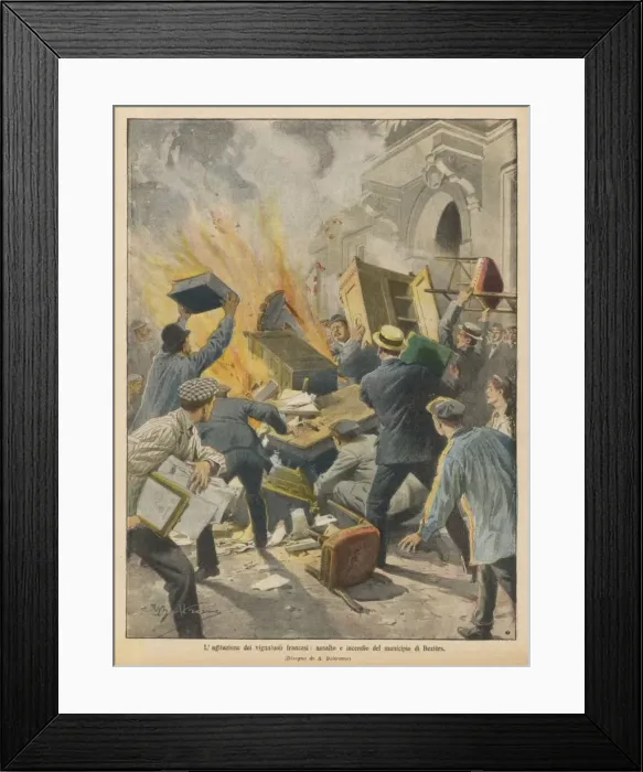 Framed Print : Wine Workers Riot 1907 Framed Print : Wine Workers Riot 1907