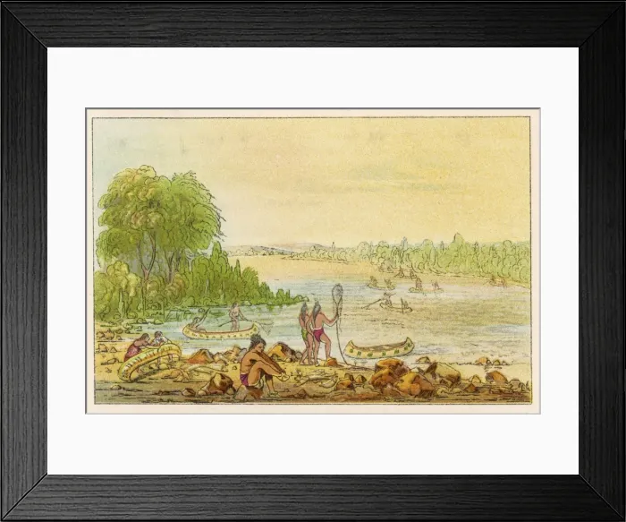 Framed Print : Racial / Chippeway Fishing Framed Print : Racial / Chippeway Fishing
