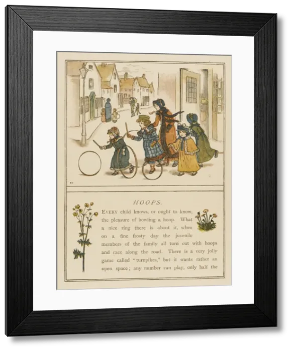 Framed Print : Children / Hoops / 1889 Framed Print : Children / Hoops / 1889
