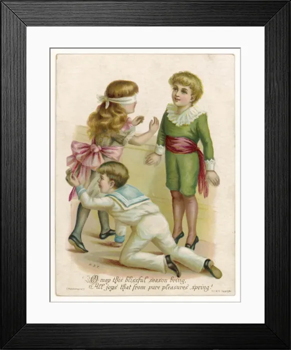 Framed Print : Blind Mans Buff / Card Framed Print : Blind Mans Buff / Card