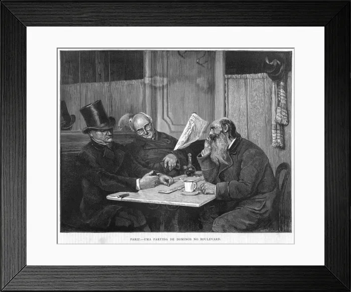 Framed Print : Men Play Dominoes 1875 Framed Print : Men Play Dominoes 1875