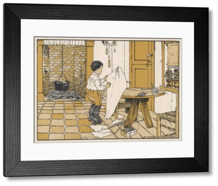 Framed Print : Boy Struggles with Kite Framed Print : Boy Struggles with Kite