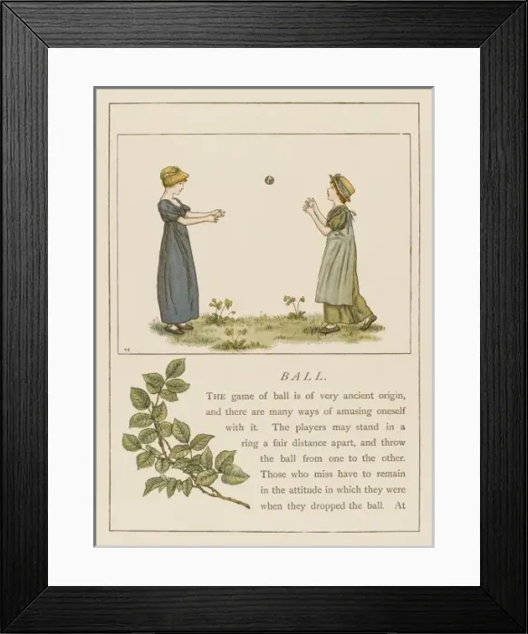 Framed Print : Girls Playing Ball Framed Print : Girls Playing Ball