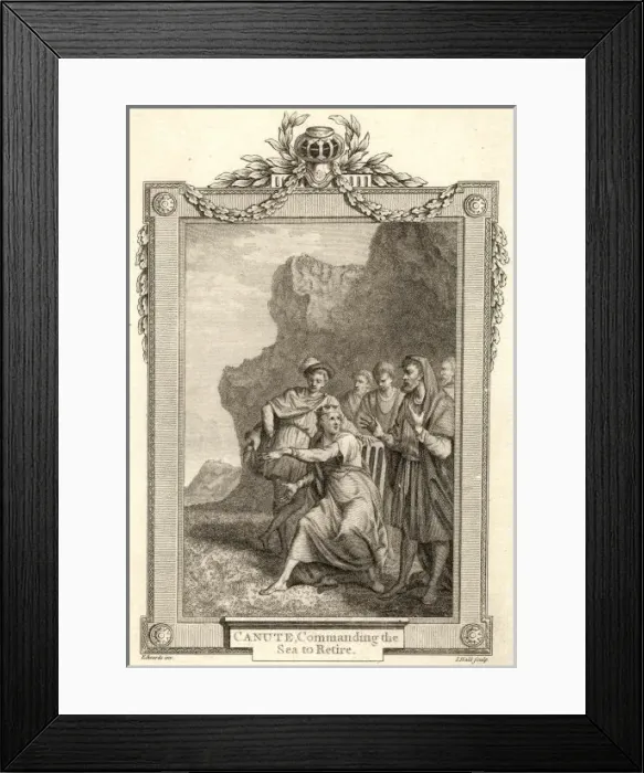 Framed Print : Canute Orders Waves Framed Print : Canute Orders Waves