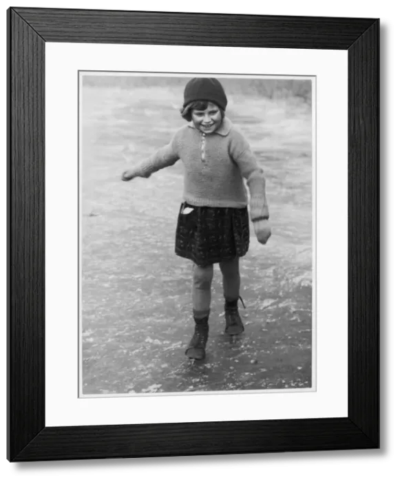 Framed Print : Skating Girl in Jumper Framed Print : Skating Girl in Jumper