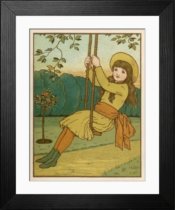 Framed Print : Girl on Swing 1886 Framed Print : Girl on Swing 1886