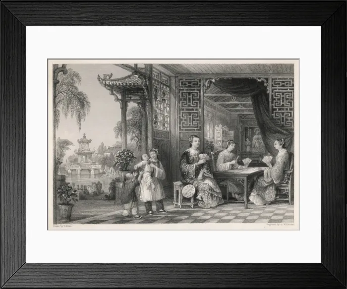 Framed Print : Card Players in China Framed Print : Card Players in China