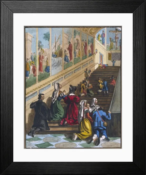 Framed Print : Scala Santa / Rome 1830S Framed Print : Scala Santa / Rome 1830S
