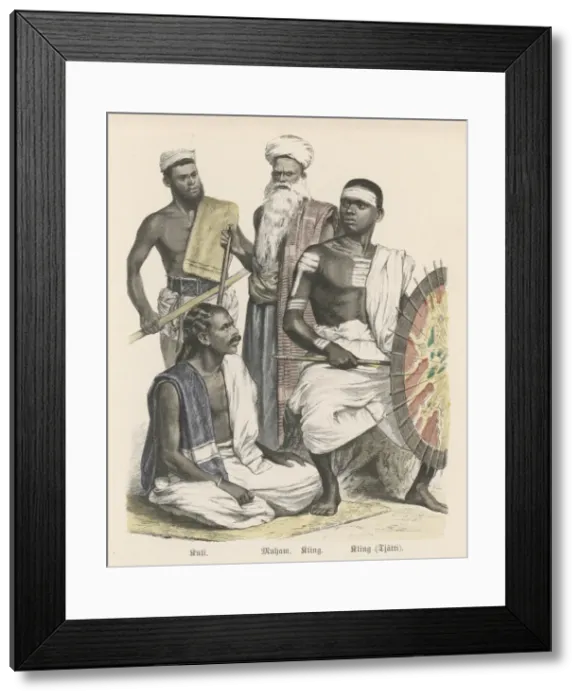 Framed Print : Racial / India / Four Men Framed Print : Racial / India / Four Men