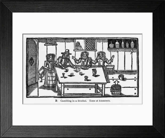 Framed Print : Gambling in a Brothel Framed Print : Gambling in a Brothel