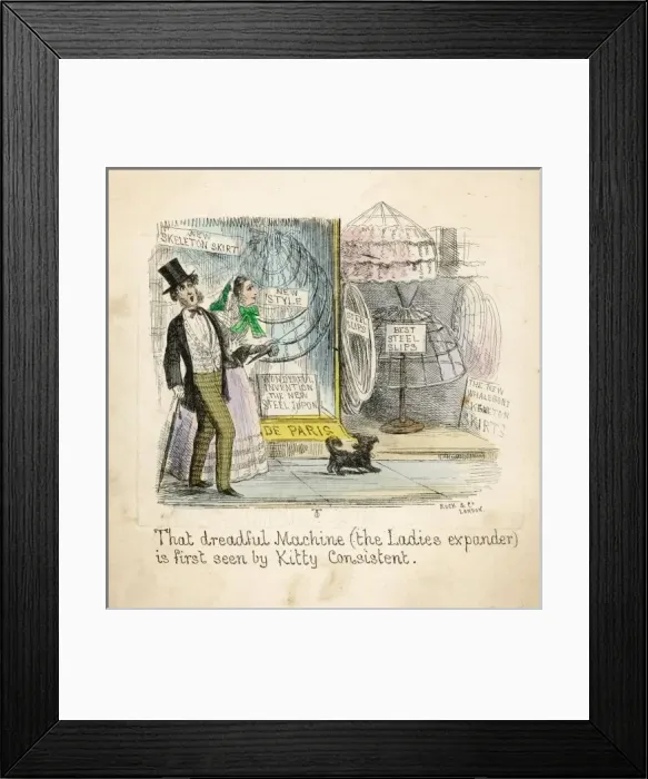 Framed Print : Kitty Spies a Crinoline Framed Print : Kitty Spies a Crinoline