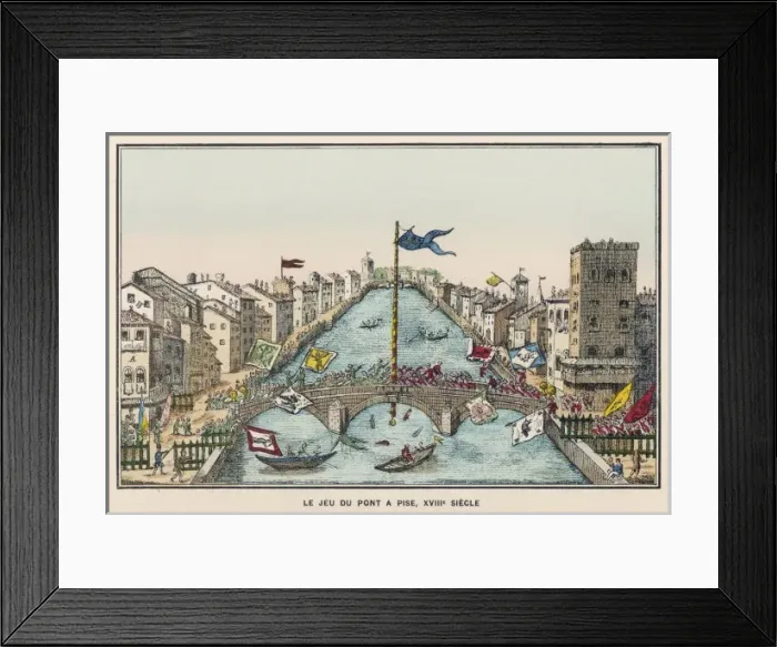 Framed Print : Pisa Bridge Game / C18Th Framed Print : Pisa Bridge Game / C18Th