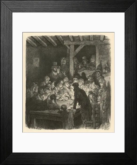 Framed Print : London Gamblers / Dore Framed Print : London Gamblers / Dore