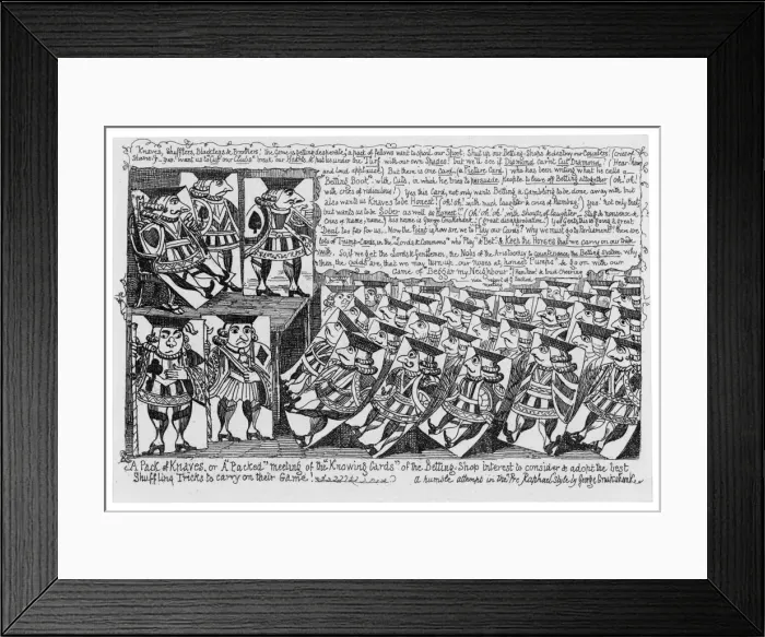 Framed Print : Gambling Satire 1853 Framed Print : Gambling Satire 1853