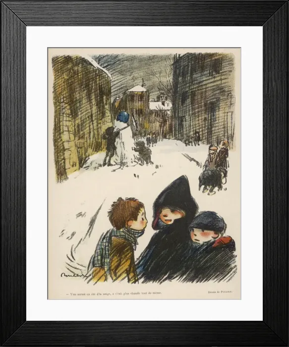 Framed Print : Winter Snowman 1911 Framed Print : Winter Snowman 1911