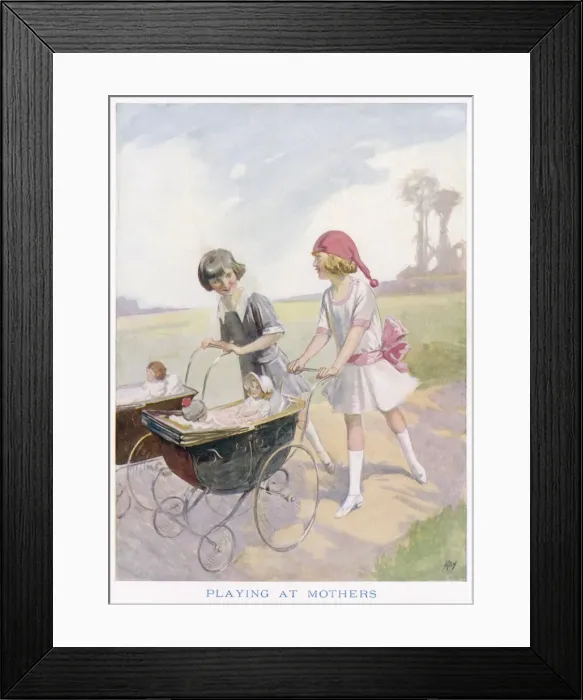 Framed Print : Game  /  Playing Mothers