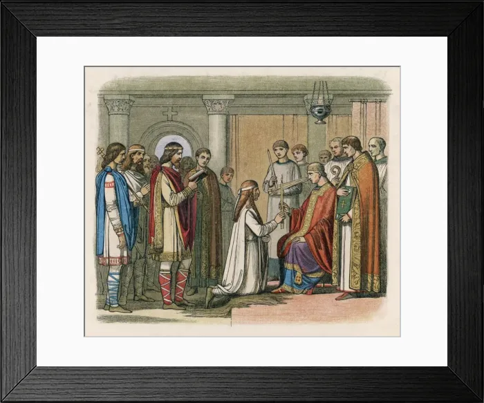 Framed Print : Baptism of Guthorm Framed Print : Baptism of Guthorm