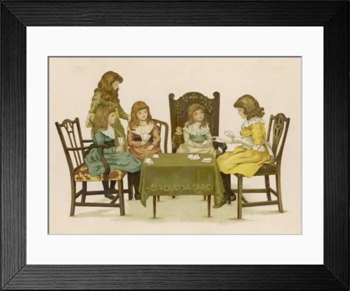 Framed Print : Game / Cards / Children 1883 Framed Print : Game / Cards / Children 1883