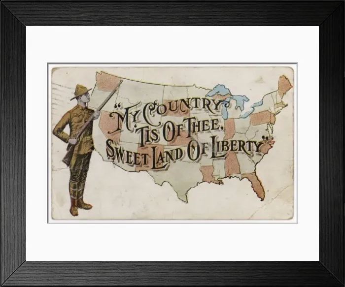 Framed Print : Patriotic American Card Framed Print : Patriotic American Card