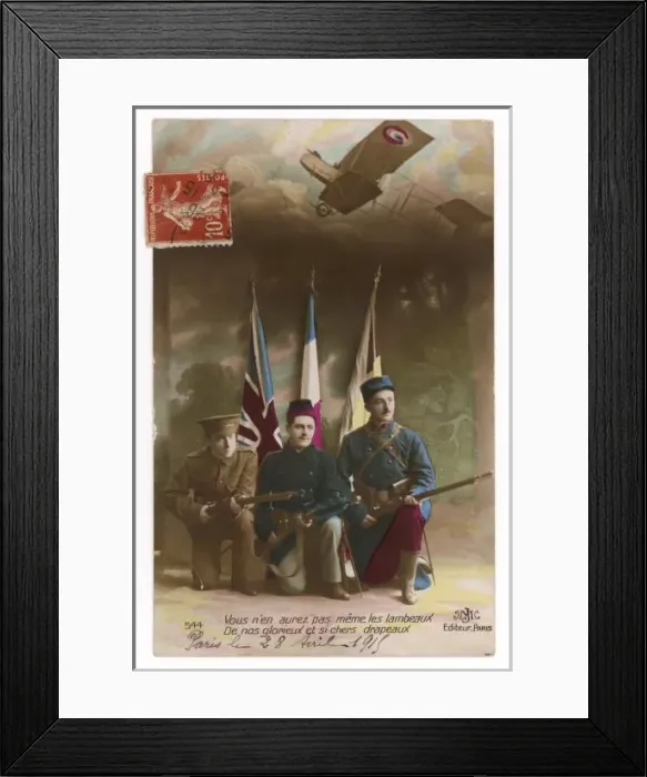 Framed Print : Allied Soldiers Kneel Framed Print : Allied Soldiers Kneel
