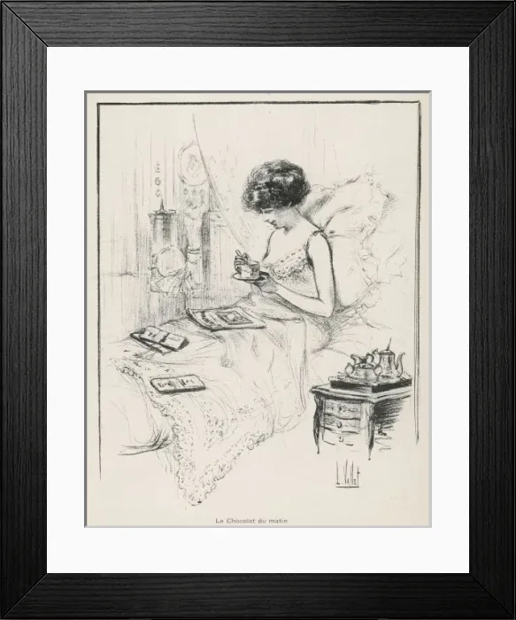 Framed Print : Breakfast in Bed 1908 Framed Print : Breakfast in Bed 1908