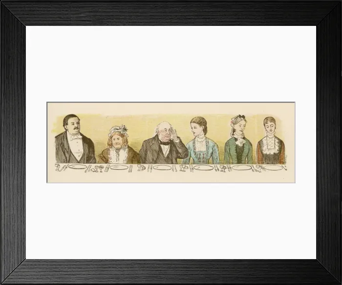Framed Print : Dinner Party Guests 1878 Framed Print : Dinner Party Guests 1878