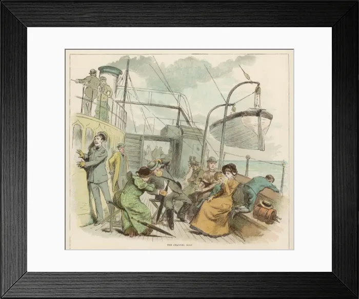 Framed Print : Seasick Passengers 1882 Framed Print : Seasick Passengers 1882