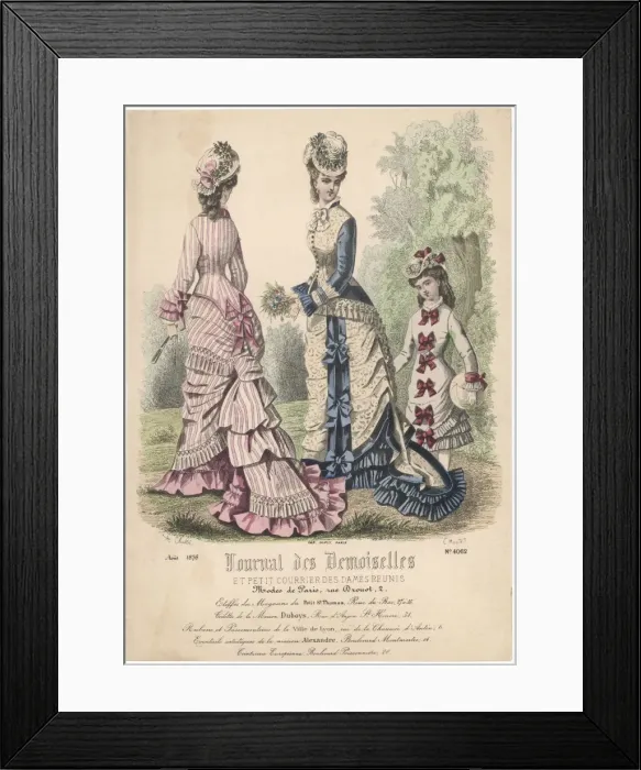 Framed Print : WOMEN & GIRL 1876 Framed Print : WOMEN & GIRL 1876