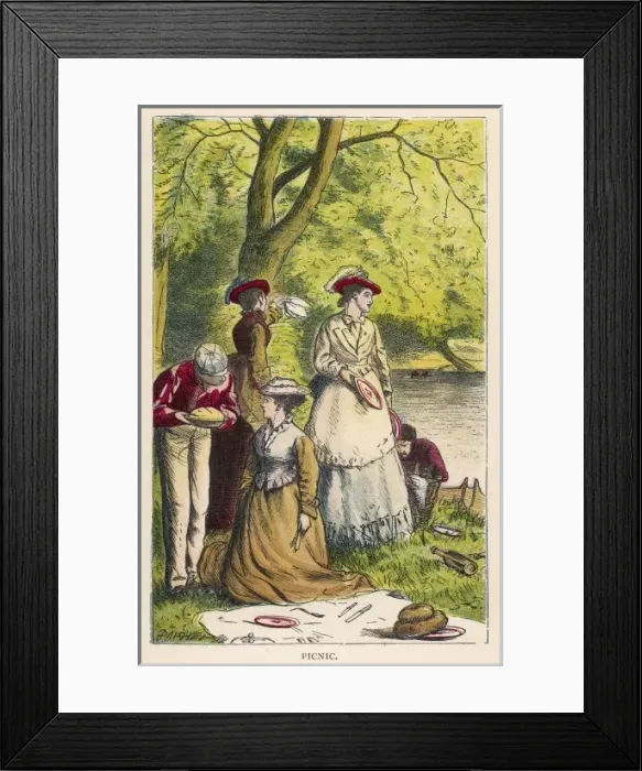 Framed Print : Picnic by a River Framed Print : Picnic by a River