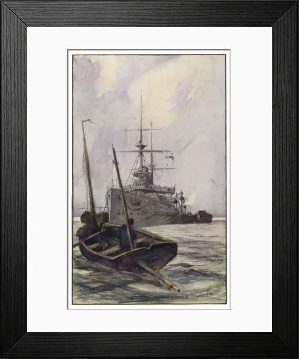Framed Print : Coaling a Battleship Framed Print : Coaling a Battleship