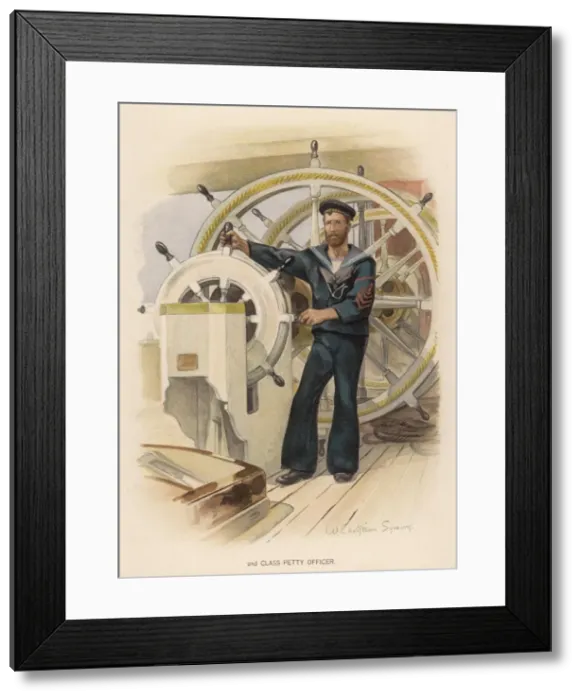 Framed Print : Petty Officer at Wheel Framed Print : Petty Officer at Wheel