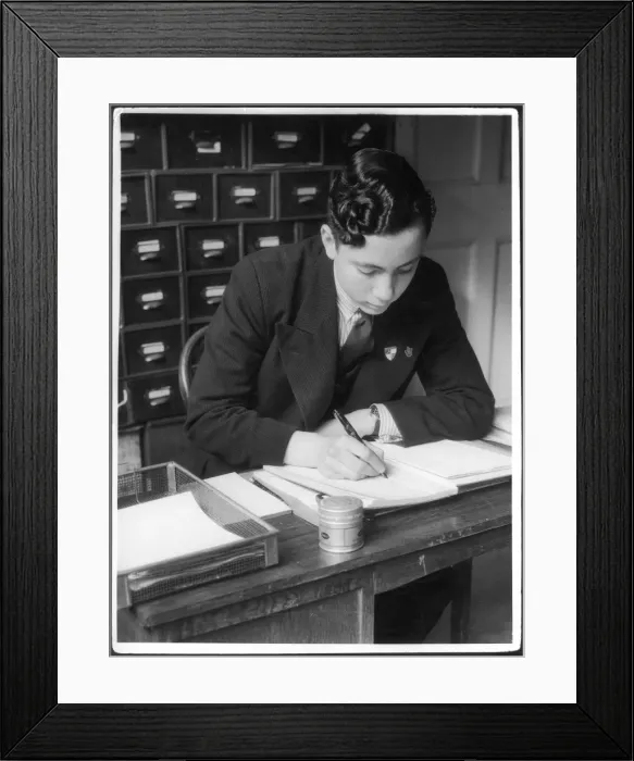 Framed Print : Man Writing in Ledger Framed Print : Man Writing in Ledger