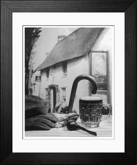 Framed Print : Pipe, Pint of Beer, Cane Framed Print : Pipe, Pint of Beer, Cane