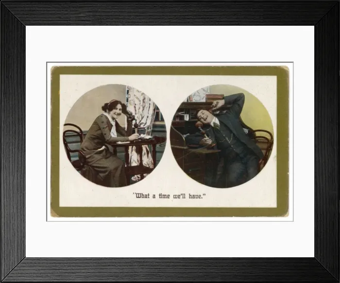 Framed Print : Lovers Plan on Phone Framed Print : Lovers Plan on Phone