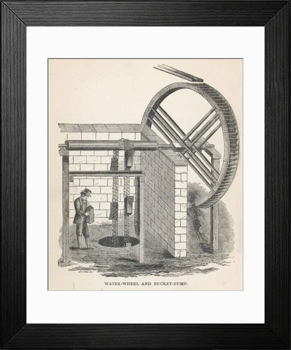 Framed Print : Coal / Water Wheel & Pump Framed Print : Coal / Water Wheel & Pump
