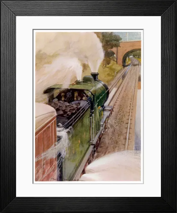 Framed Print : Train Takes up Water Framed Print : Train Takes up Water