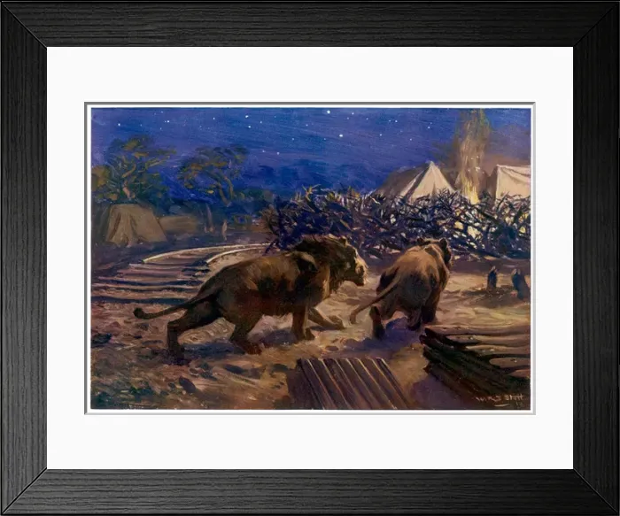 Framed Print : Lions Stop Rail Work Framed Print : Lions Stop Rail Work