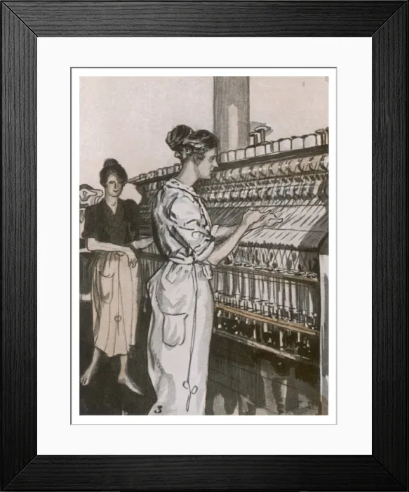 Framed Print : Women Twisting Yarn 1920 Framed Print : Women Twisting Yarn 1920